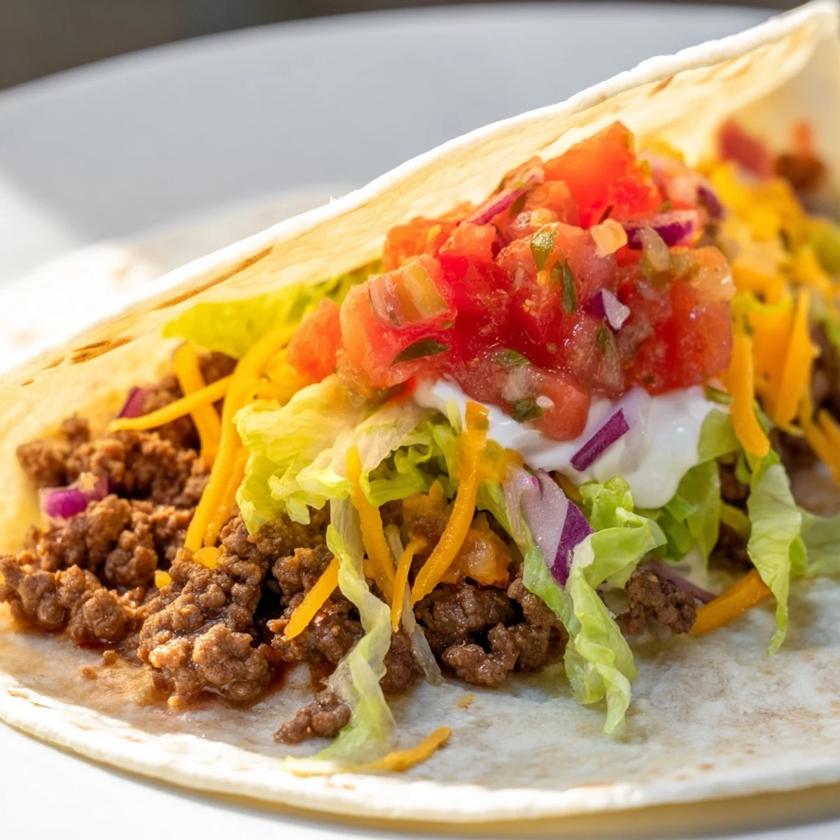 Juicy beef and zesty salsa in warm tortillas, garnished with cilantro and lime wedges.