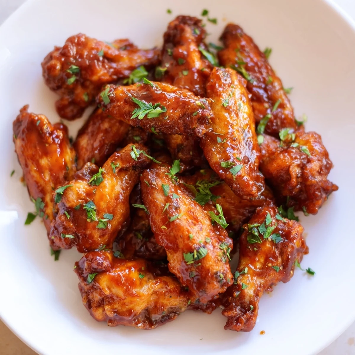 A shareable Big Game Wing Platter with BBQ Sauce, carrot sticks and ranch dressing for game day.