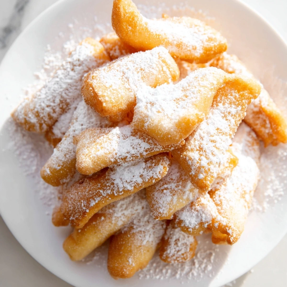 Warm beignet fries dusted with powdered sugar, a sweet New Orleans treat perfect for dipping and sharing.