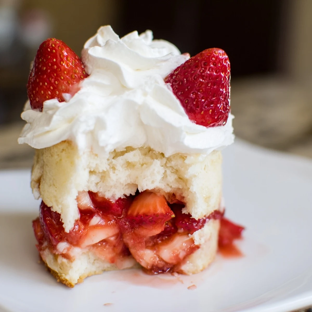 Homemade Strawberry Shortcake Cups with ripe strawberries and sweet whipped cream, ideal for easy individual servings.