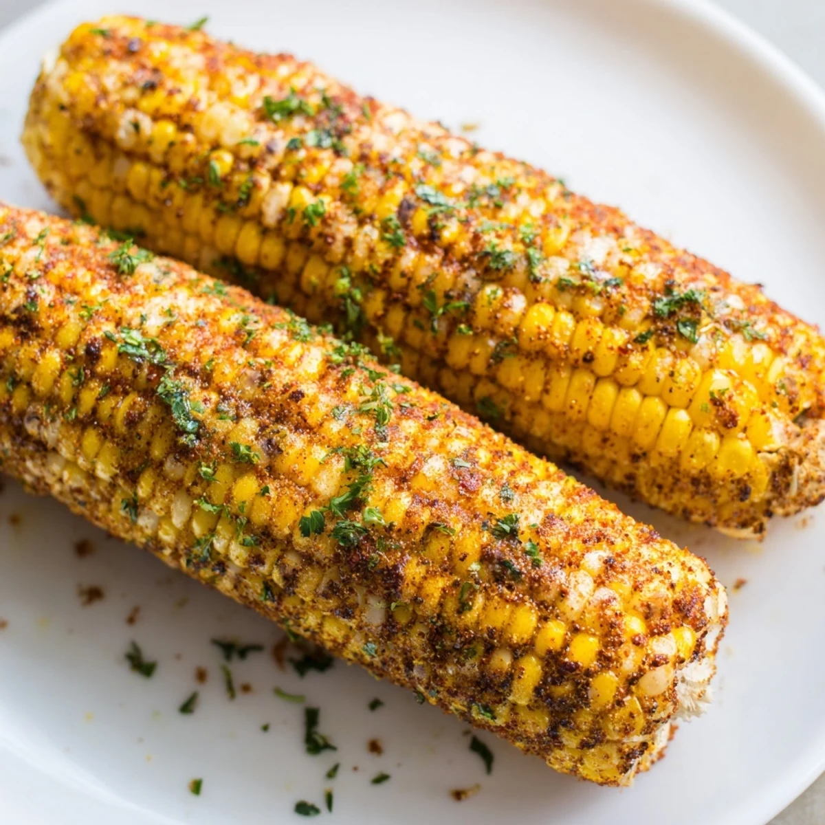 Cajun Spiced Roasted Corn on the Cob, charred and smoky, offers a spicy kick perfect for summer barbecues and Southern side dishes.