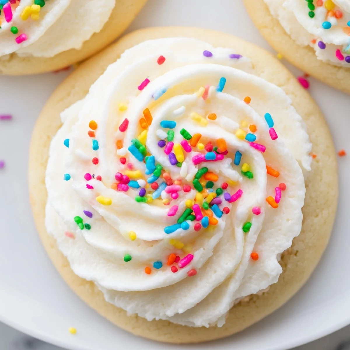 Homemade Walmart-Style Sugar Cookies stacked high, ready for a party platter.