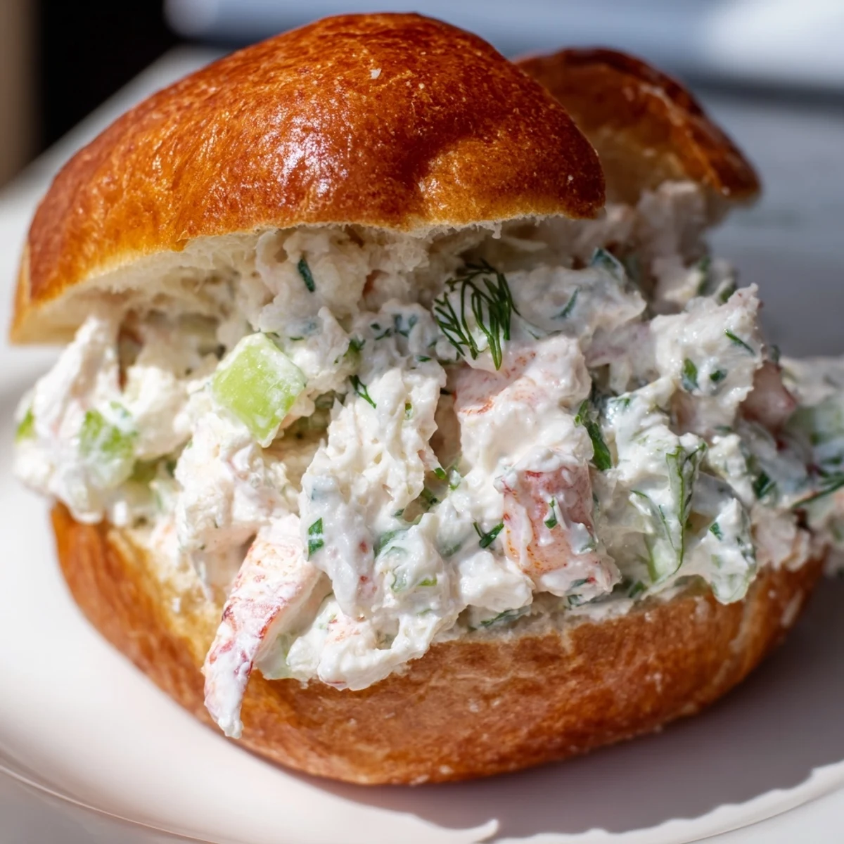 Decadent seafood feast featuring garlic butter lobster rolls nestled in crisp golden rolls with parsley garnish