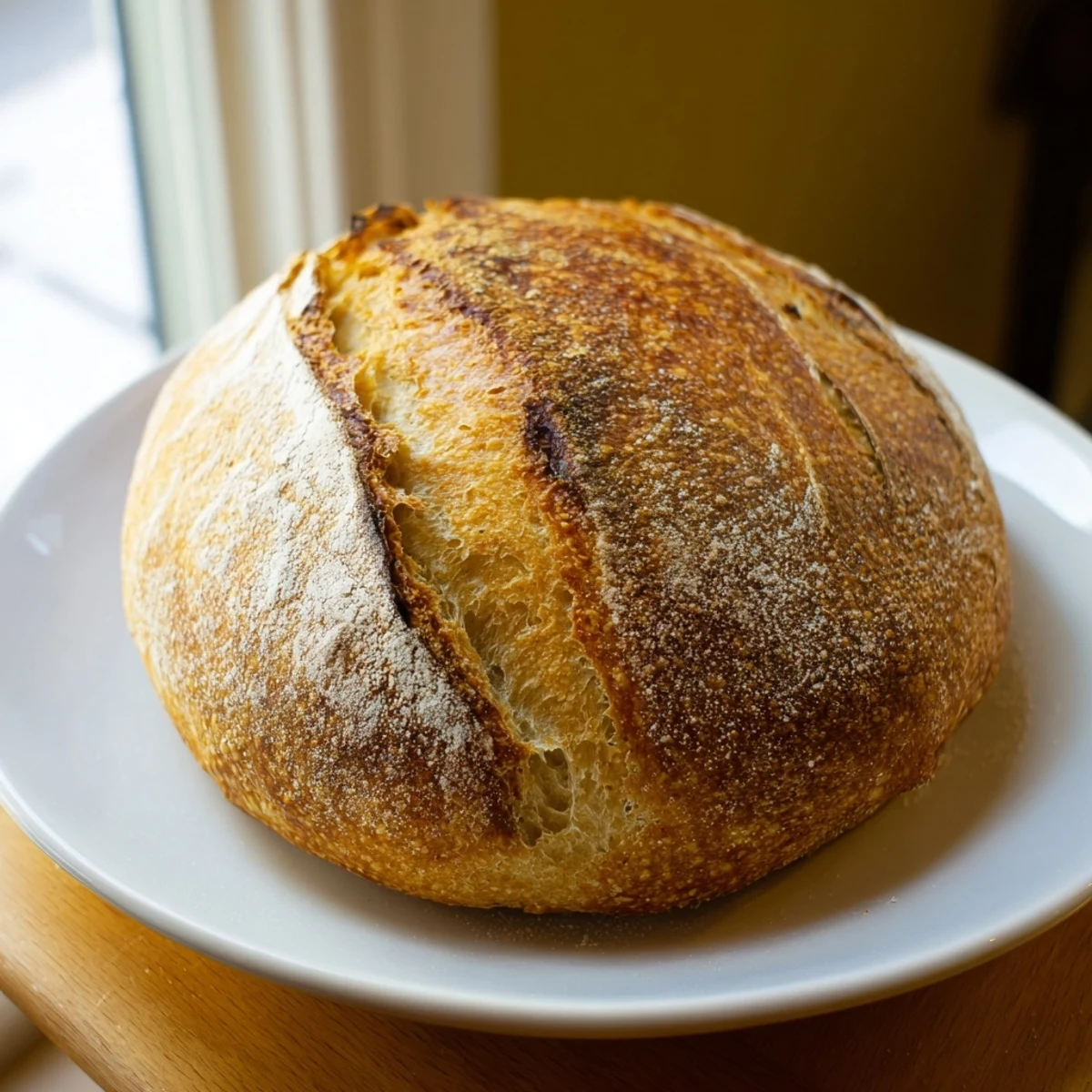 Golden brown stovetop bread with a fluffy interior, freshly cooked in a skillet
