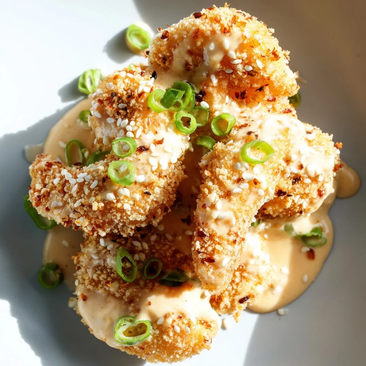 Crispy fried Bang Bang Shrimp tossed in tangy red sauce perfect for sharing or dinner