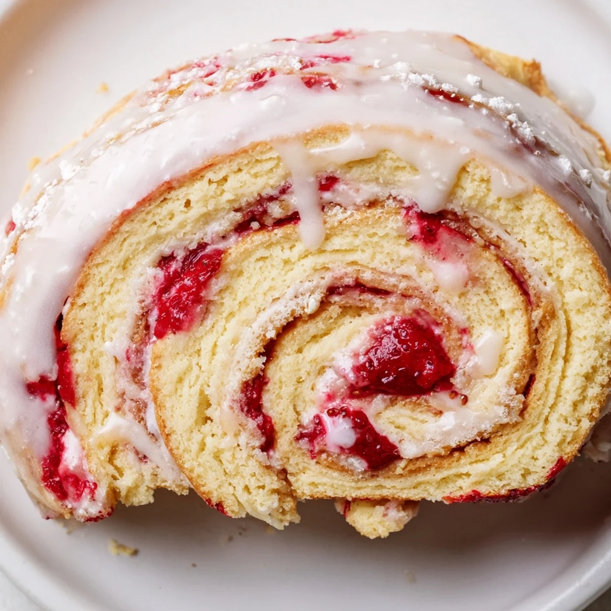 Soft Strawberry Shortcake Cheesecake Rolls swirled with cream cheese filling and bright red strawberries