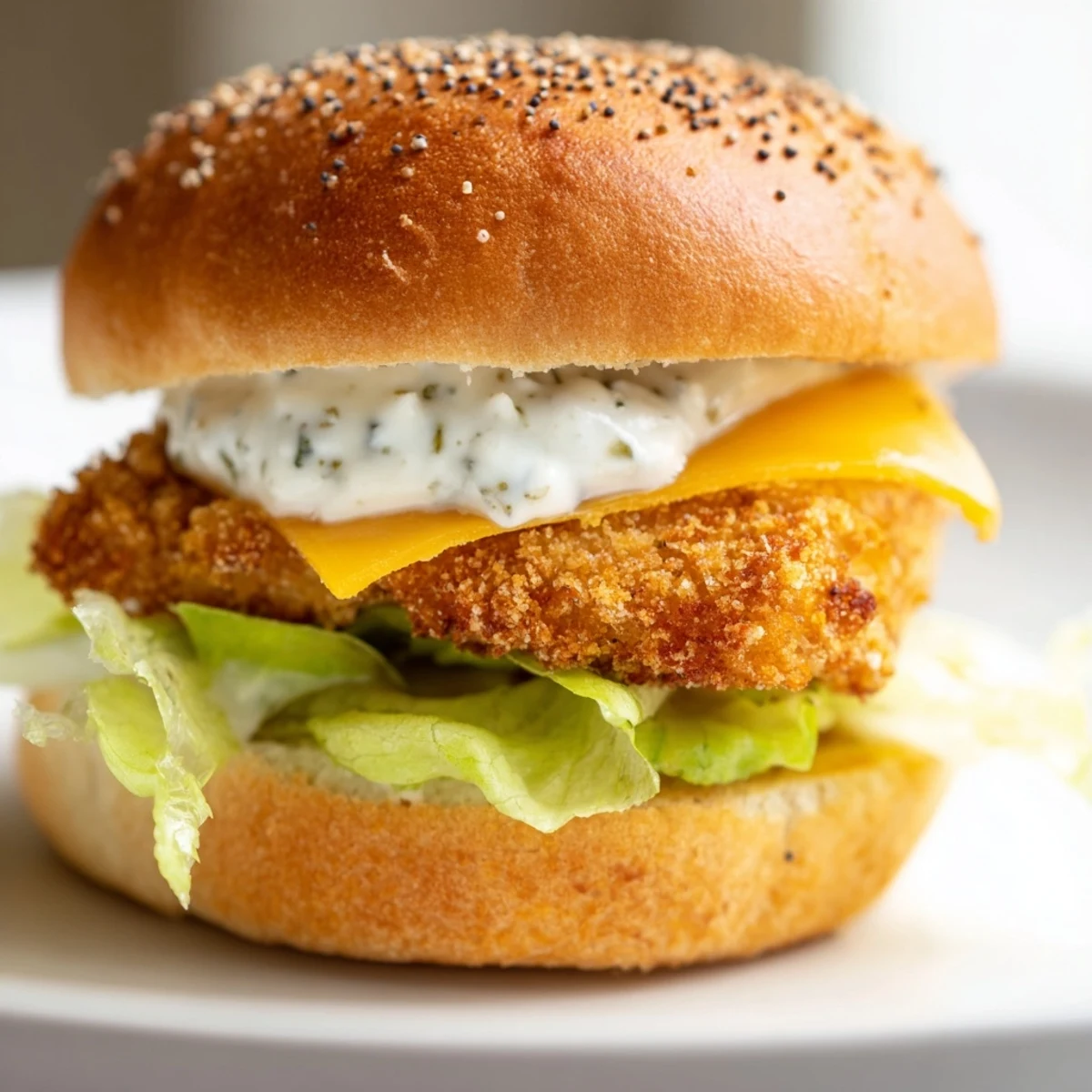 Mini Filet O Fish Sliders topped with crunchy lettuce and tangy homemade tartar sauce