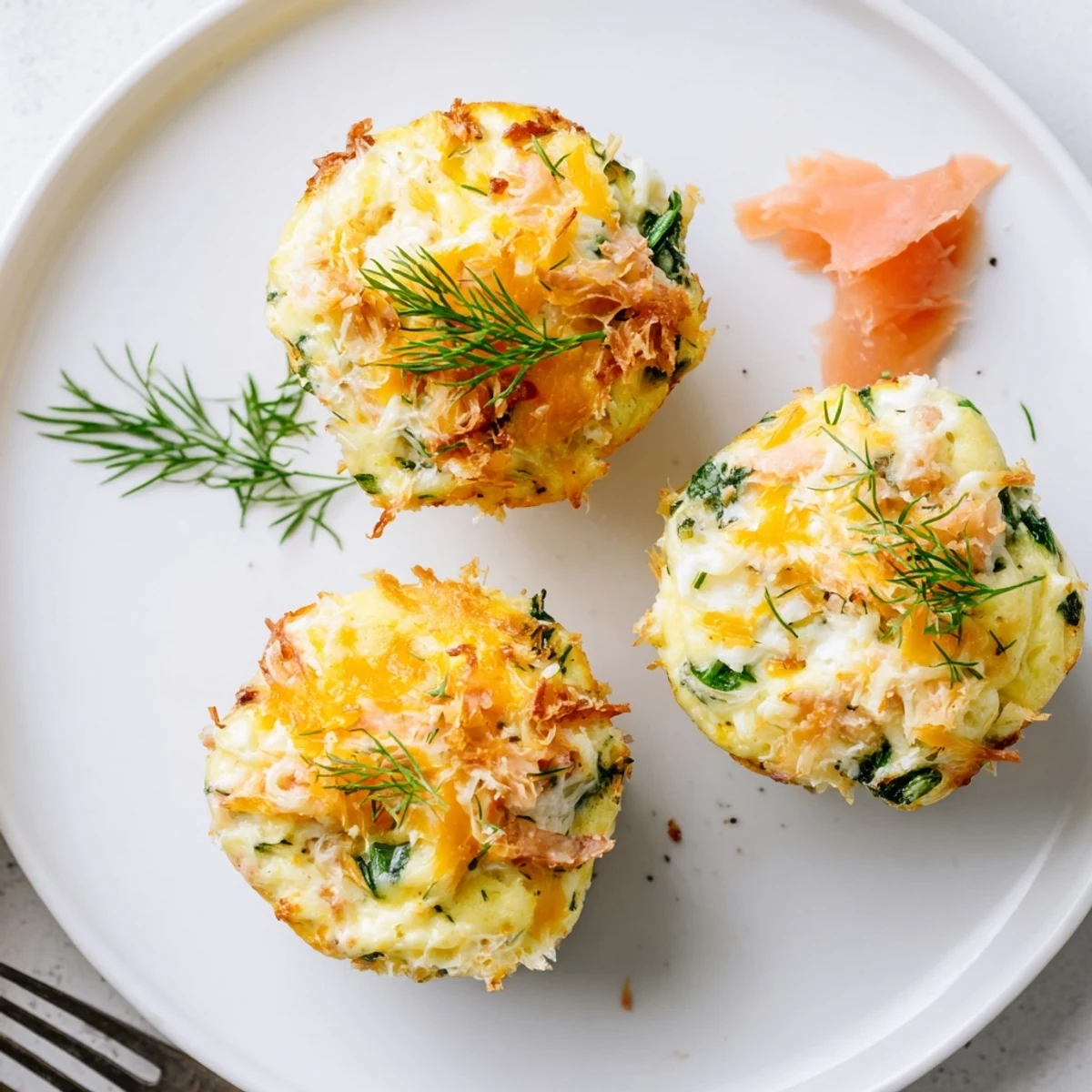 Fresh from oven Smoked Salmon Egg Muffins releasing savory, smoky aroma for brunch