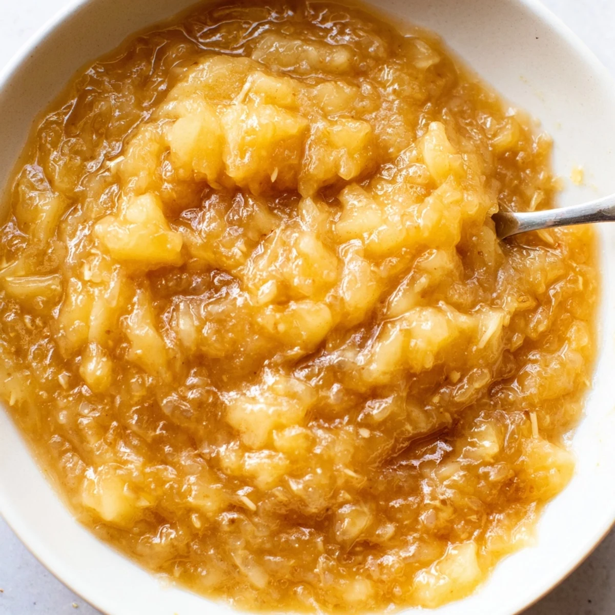 Fall Caramel Apple Jam glistening in jars, chunky apples and buttery caramel