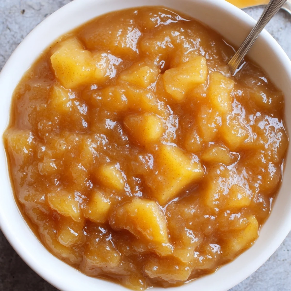 Slice of toast topped with Fall Caramel Apple Jam, warm cinnamon aroma