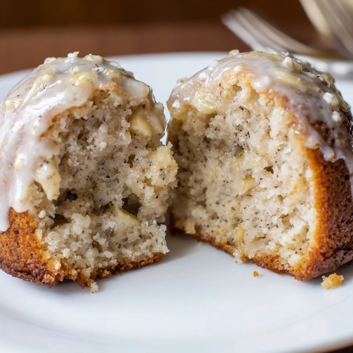 Bite-size Banana Donuts showing soft crumb and cinnamon specks, breakfast-ready