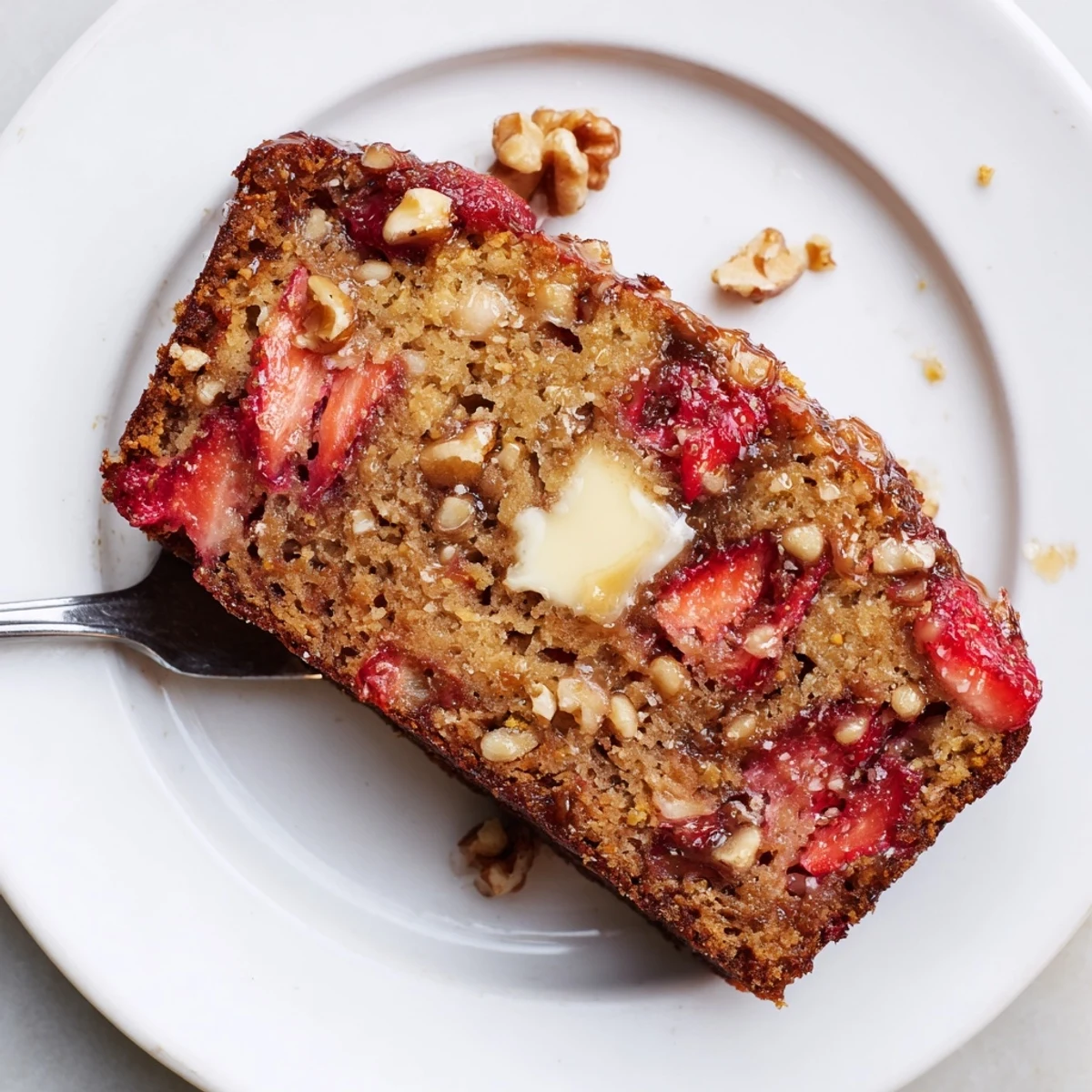 Warm Strawberry Banana Bread Recipe cooling on wire rack, perfect for breakfast