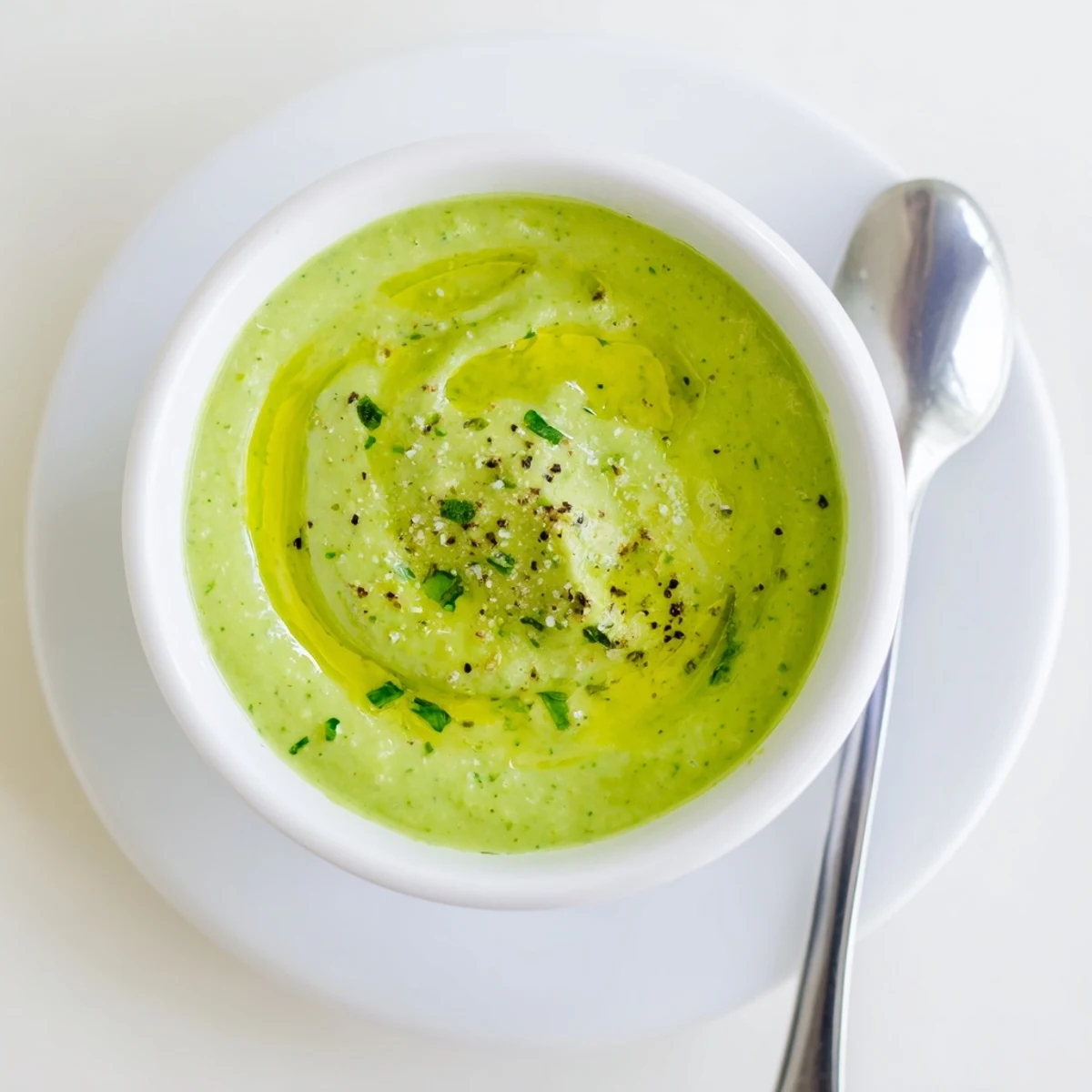 Thick and spicy Peruvian aji verde green sauce dipping sauce in rustic ceramic bowl